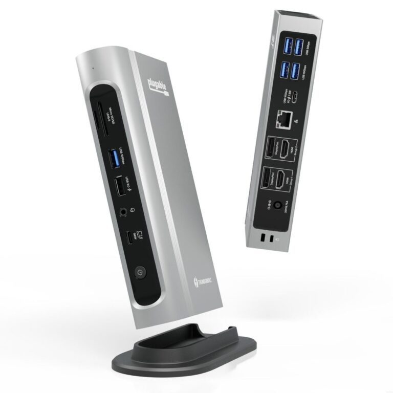 Plugable 16-in-1 Thunderbolt 4 Dock with 100W Charging and 4K Quad Monitor Support