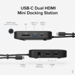 Plugable 7-in-1 USB-C Docking Station Dual Monitor