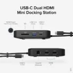 Plugable 7-in-1 USB-C Docking Station Dual Monitor