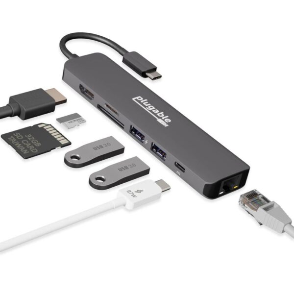 Plugable 7-in-1 USB C Hub with Ethernet