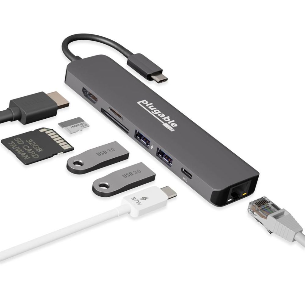 Plugable 7-in-1 USB C Hub with Ethernet