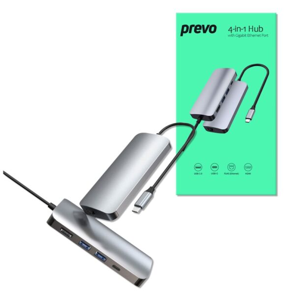 PREVO 501R USB-C Notebook Dock, Silver