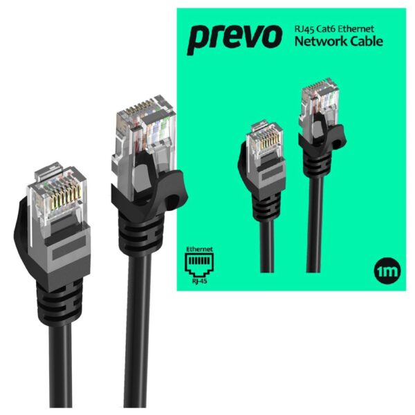 PREVO CAT6-BLK-1M Networking Cable