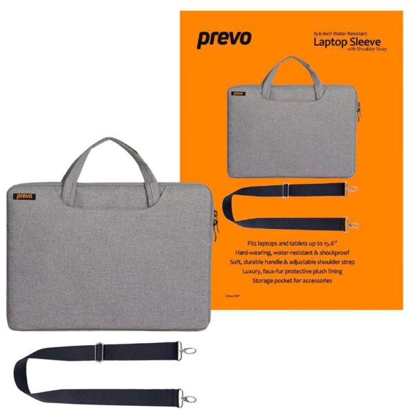 PREVO LB001 15.6" Grey Notebook Sleeve Case