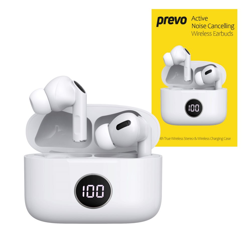 PREVO M10 ANC TWS Earbuds with Wireless Charging