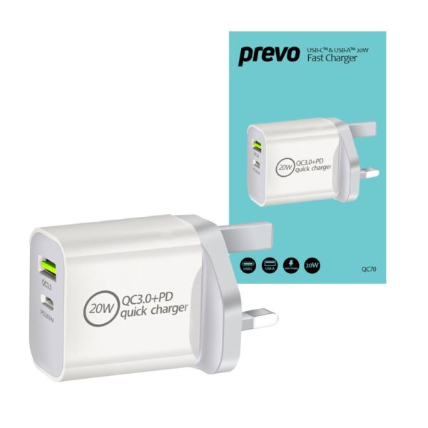 PREVO QC70 20W Fast Charge Charger