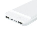 Prevo SP3012 10000mAh Power Bank, Dual-Port, White