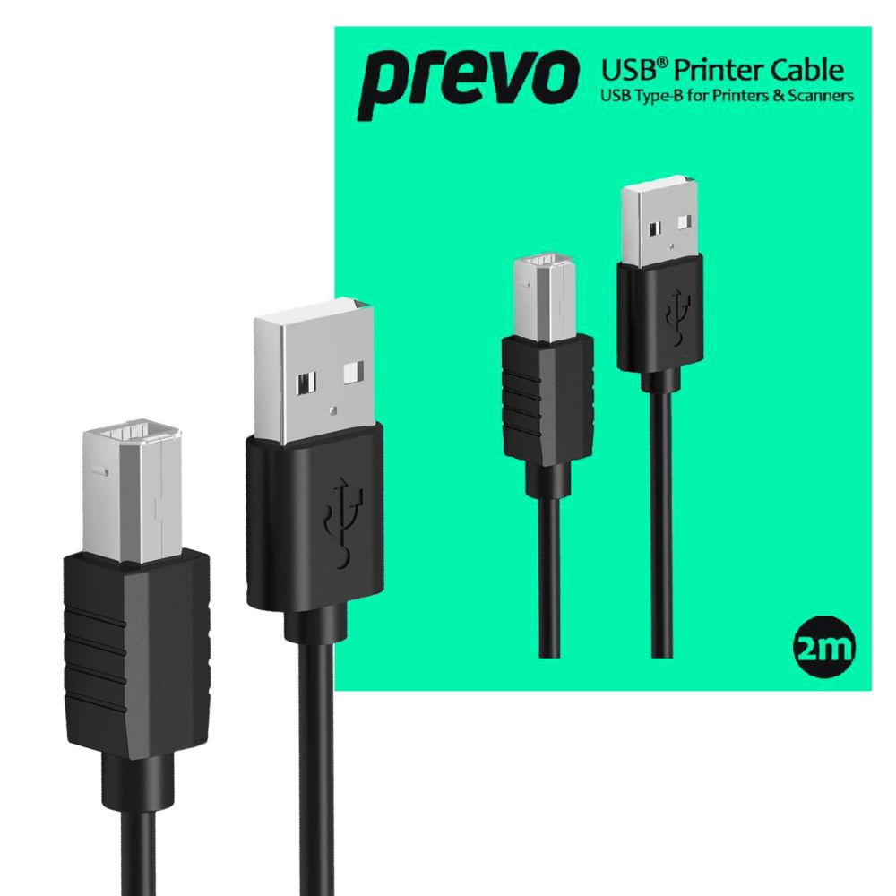PREVO USB 2.0 Cable 2M Black