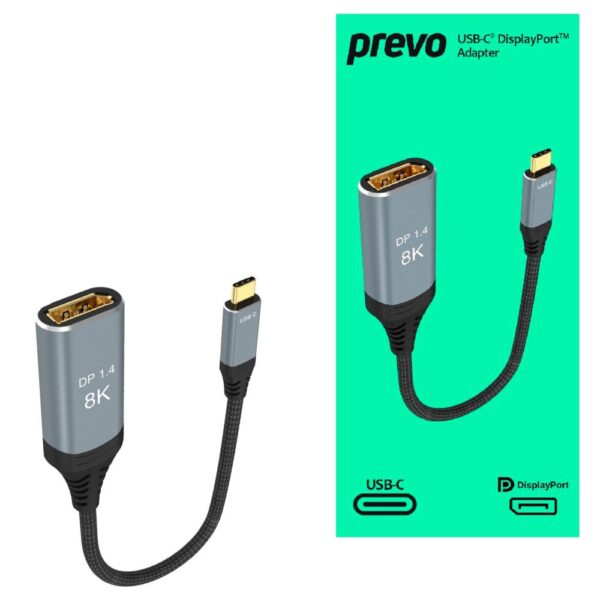 PREVO USB-C DisplayPort Adapter 0.2m