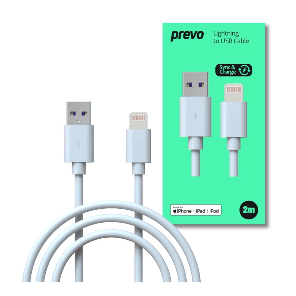 PREVO USB-LIGHTNING-2M White Cable