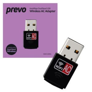 PREVO USBW5 AC600 Dual Band USB Adapter