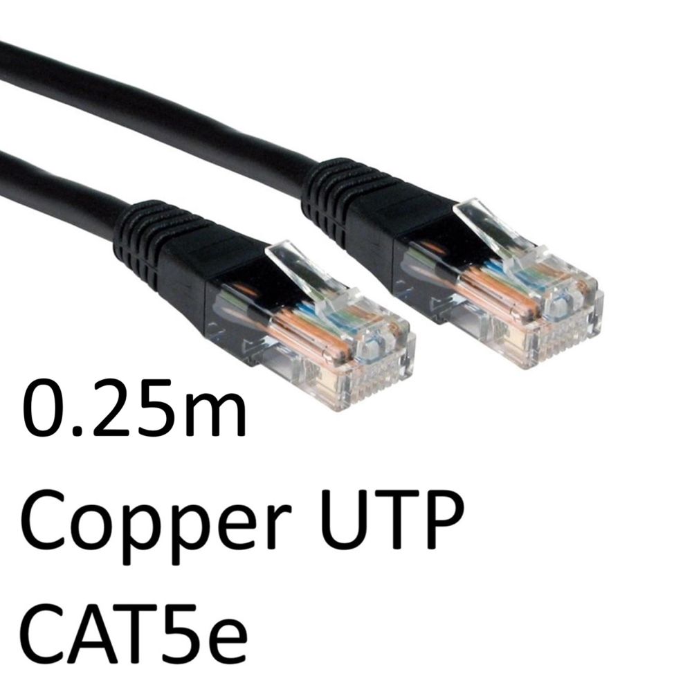 RJ45 CAT5e 0.25m Black Network Cable
