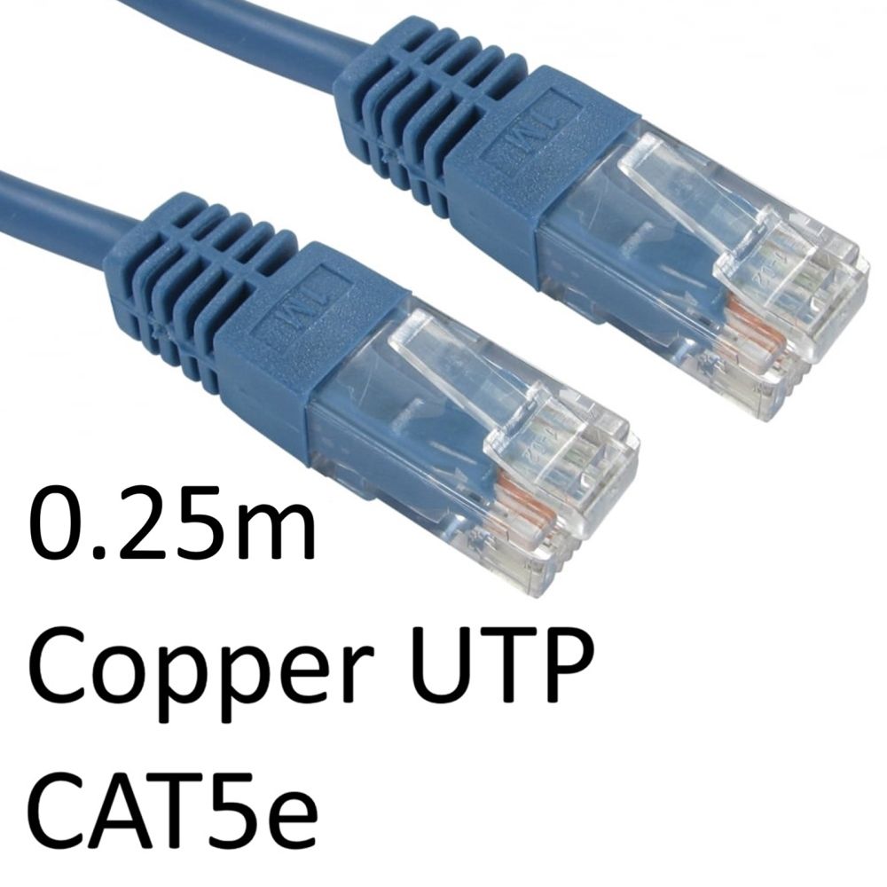 RJ45 CAT5e 0.25m Blue Network Cable
