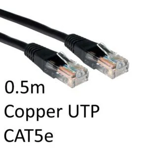 RJ45 CAT5e Network Cable 0.5m Black