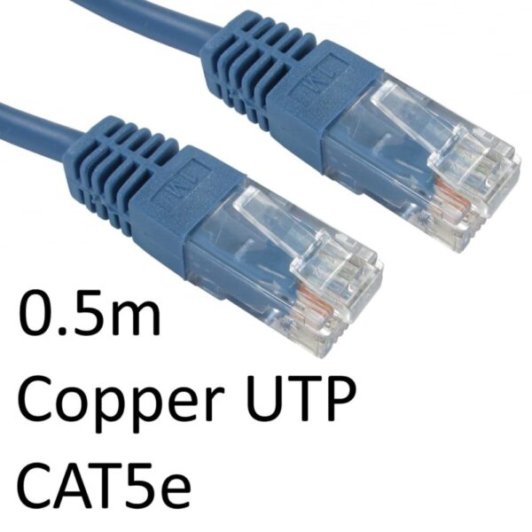 RJ45 CAT5e Network Cable 0.5m Blue