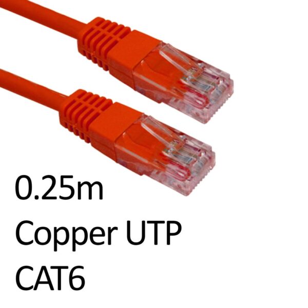 RJ45 CAT6 0.25m Red Network Cable