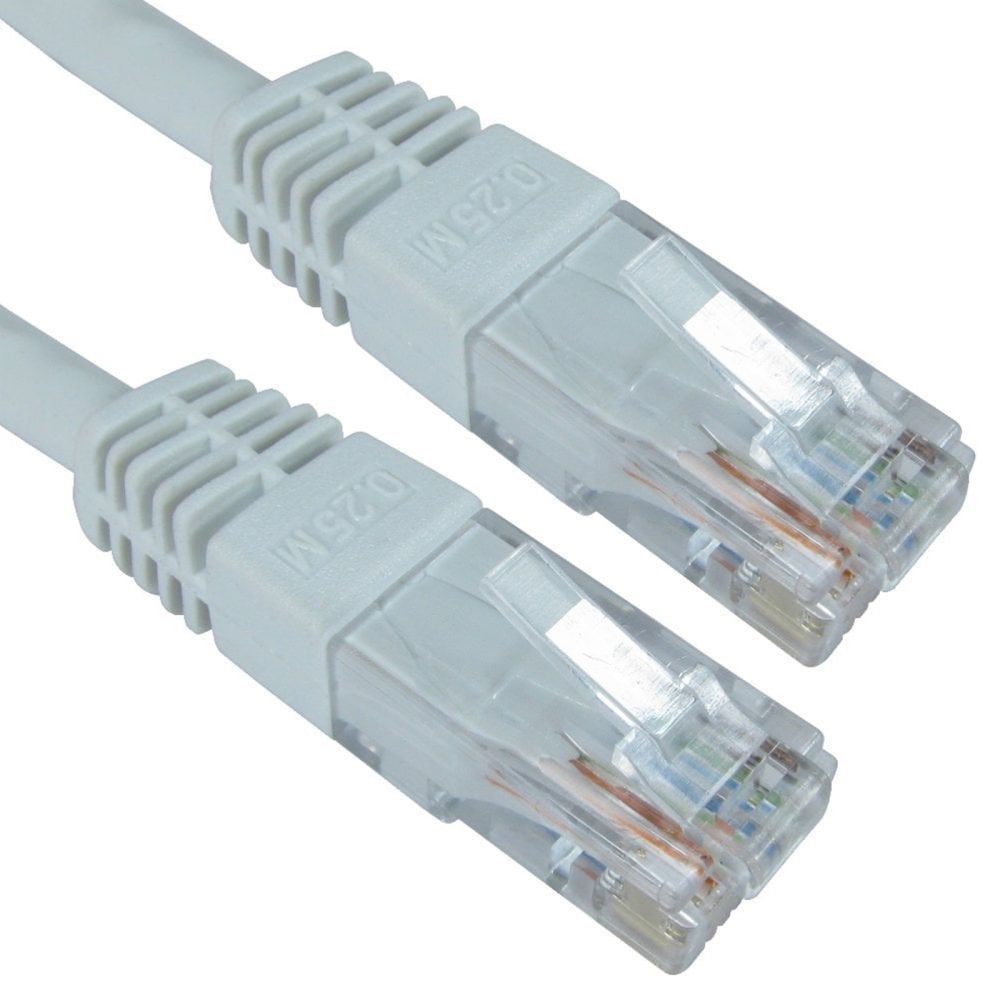 RJ45 CAT6 0.25m White Network Cable