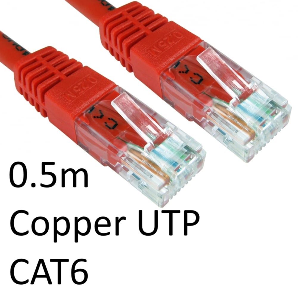 RJ45 CAT6 0.5m Red Network Cable