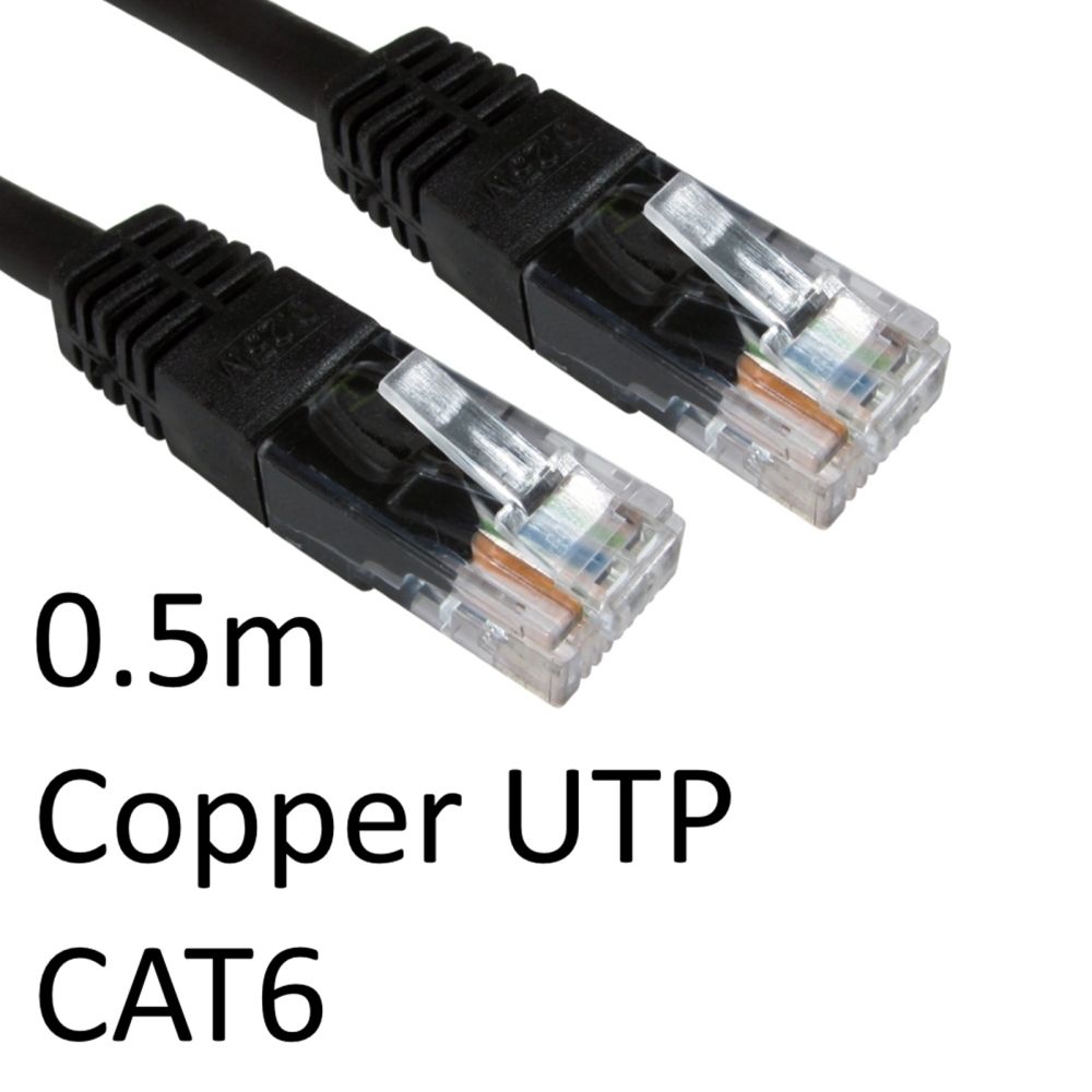 RJ45 CAT6 Network Cable 0.5m Black