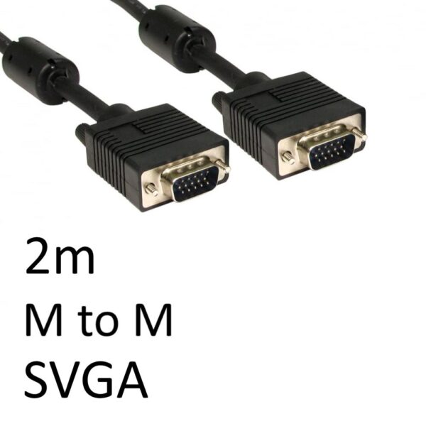 SVGA Male to Male Display Cable 2m Black OEM
