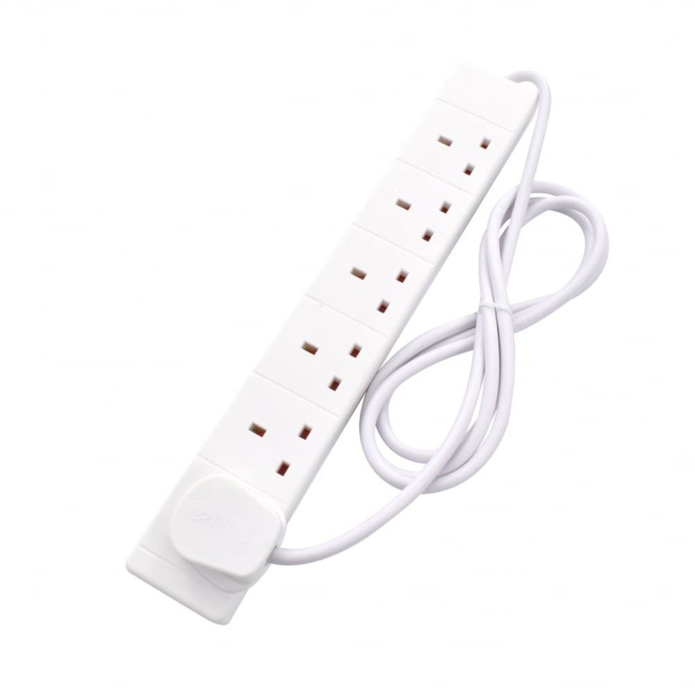 TARGET 6 Gang UK Mains Extension - White