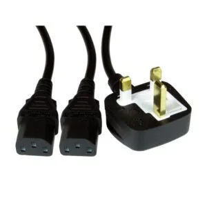UK Mains to 2 x IEC Power Splitter Cable