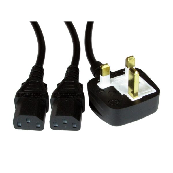 UK Mains to 2 x IEC Power Splitter Cable