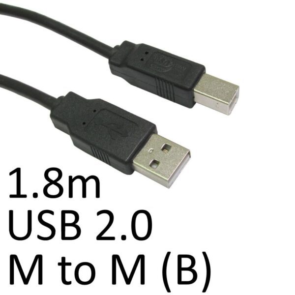 USB 2.0 Printer/Scanner Cable 1.8m Black