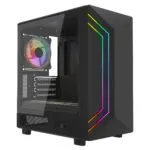 VIDA Apollo M Black Micro-ATX Gaming Case (Tempered Glass, ARGB)