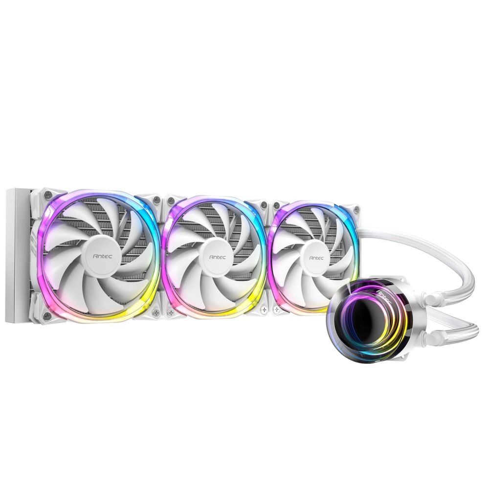 Antec Vortex 360 ARGB White Liquid CPU Cooler, 360mm Radiator, Universal Socket