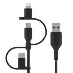 Belkin BOOST CHARGE USB-A to USB-C/Micro-USB/Lightning 1m Black