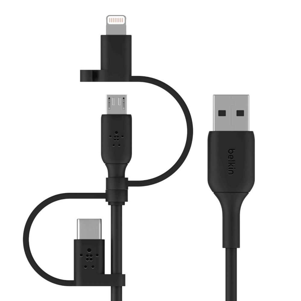 Belkin BOOST CHARGE USB-A to USB-C/Micro-USB/Lightning 1m Black