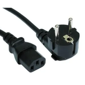 Cables Direct 1.8m Euro Mains Lead IEC C13 Black