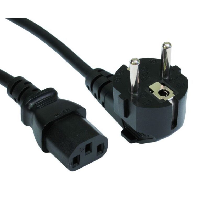 Cables Direct 1.8m Euro Mains Lead IEC C13 Black