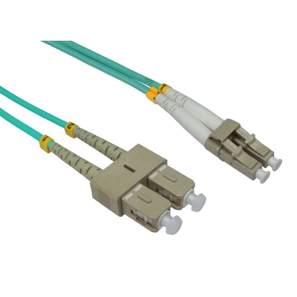 Cables Direct 1M LC-SC OM3 Aqua Cable