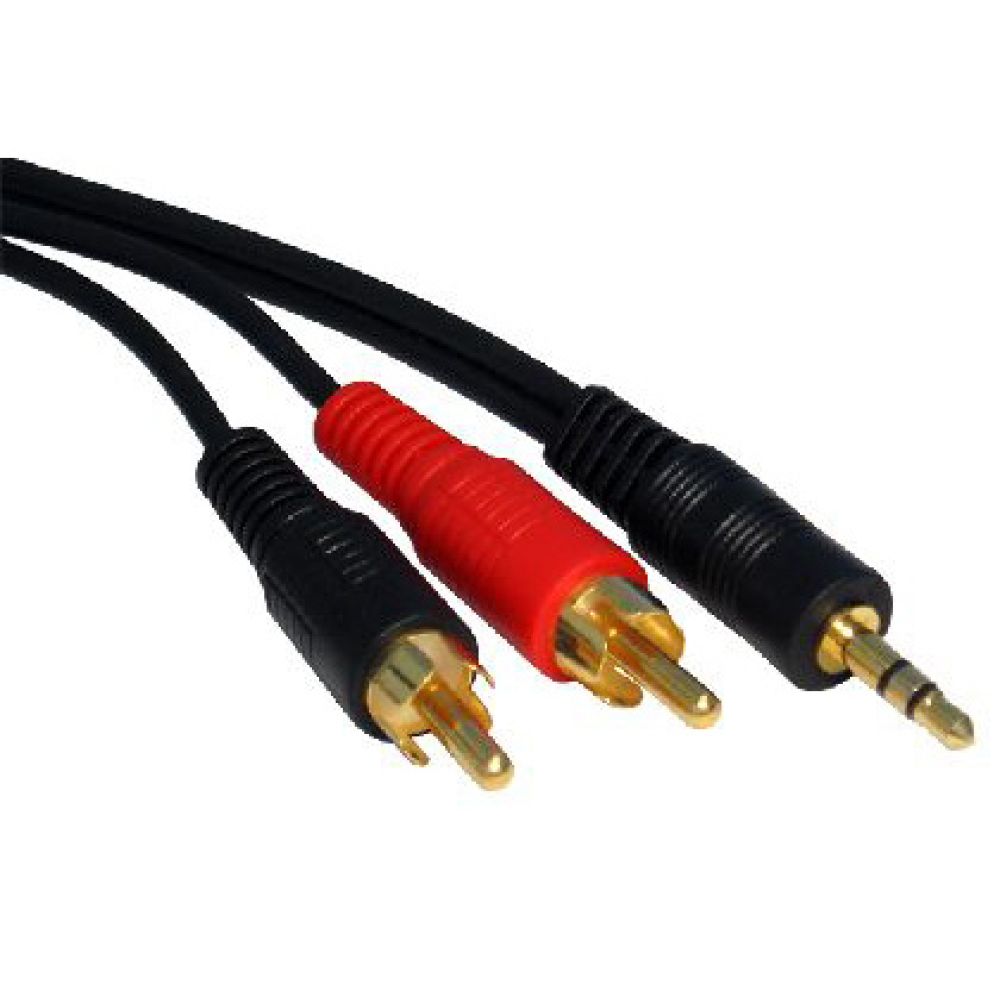 Cables Direct 2TR-303 3m 3.5mm to 2x RCA Audio Cable Black