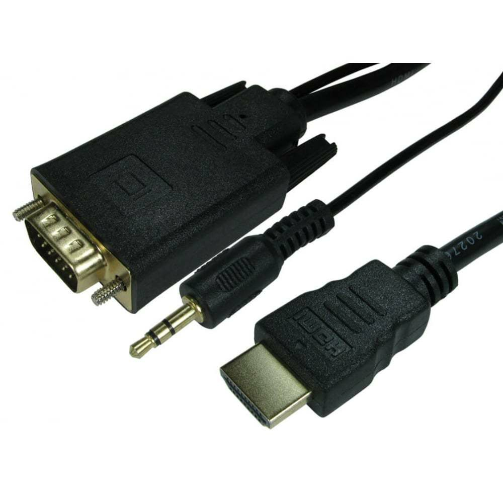 Cables Direct 77HDMI-VGCBL033 HDMI to VGA + 3.5mm Adapter Cable 1m Black