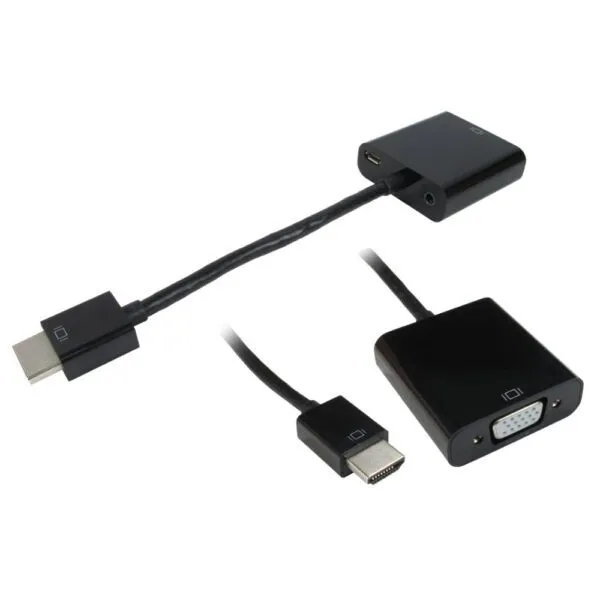Cables Direct HDHSV-HDMI HDMI to VGA + 3.5mm Adapter Cable - Black