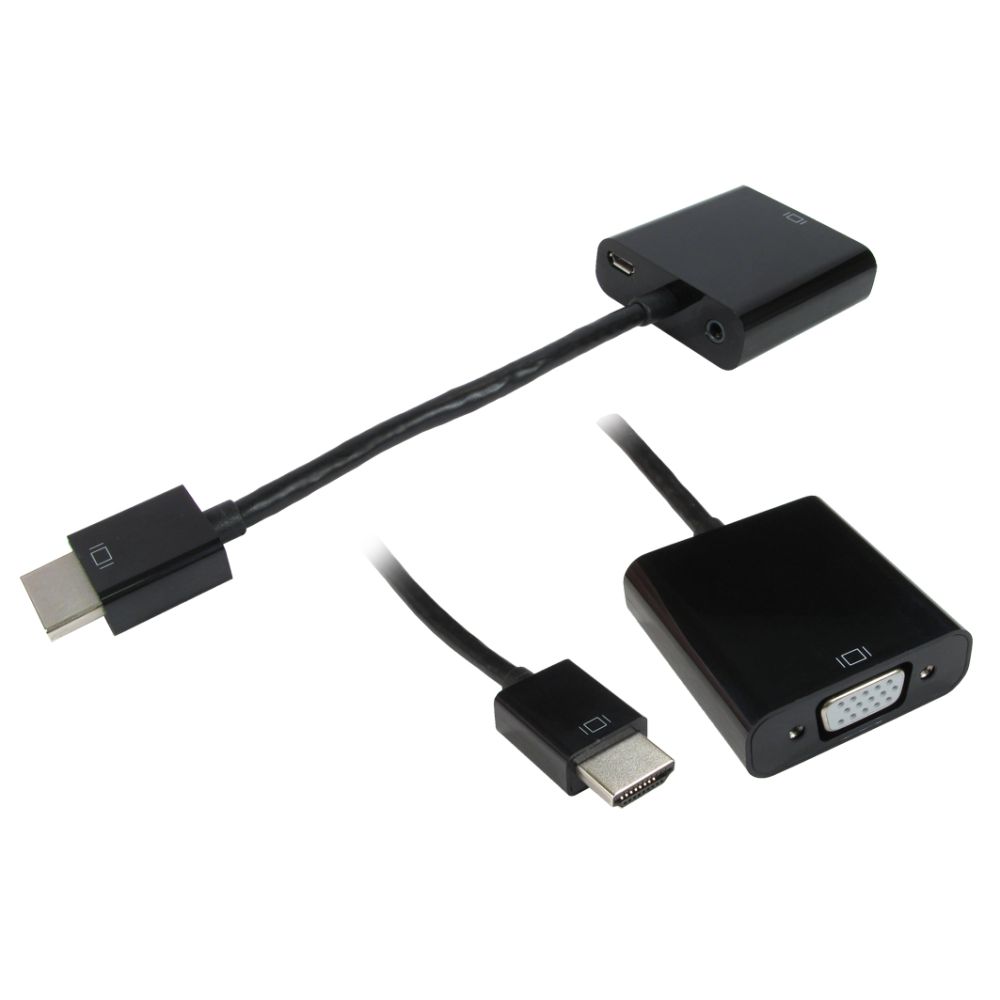 Cables Direct HDHSV-HDMI HDMI to VGA + 3.5mm Adapter Cable - Black