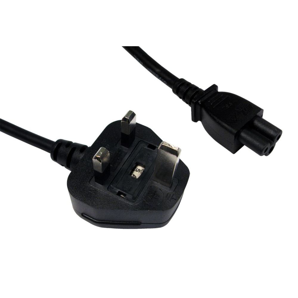 Cables Direct UK Mains Black 1.8m C5 Coupler BS1363