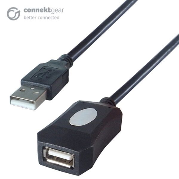connektgear 10m USB 2.0 Active Extension Cable A Male to A Female