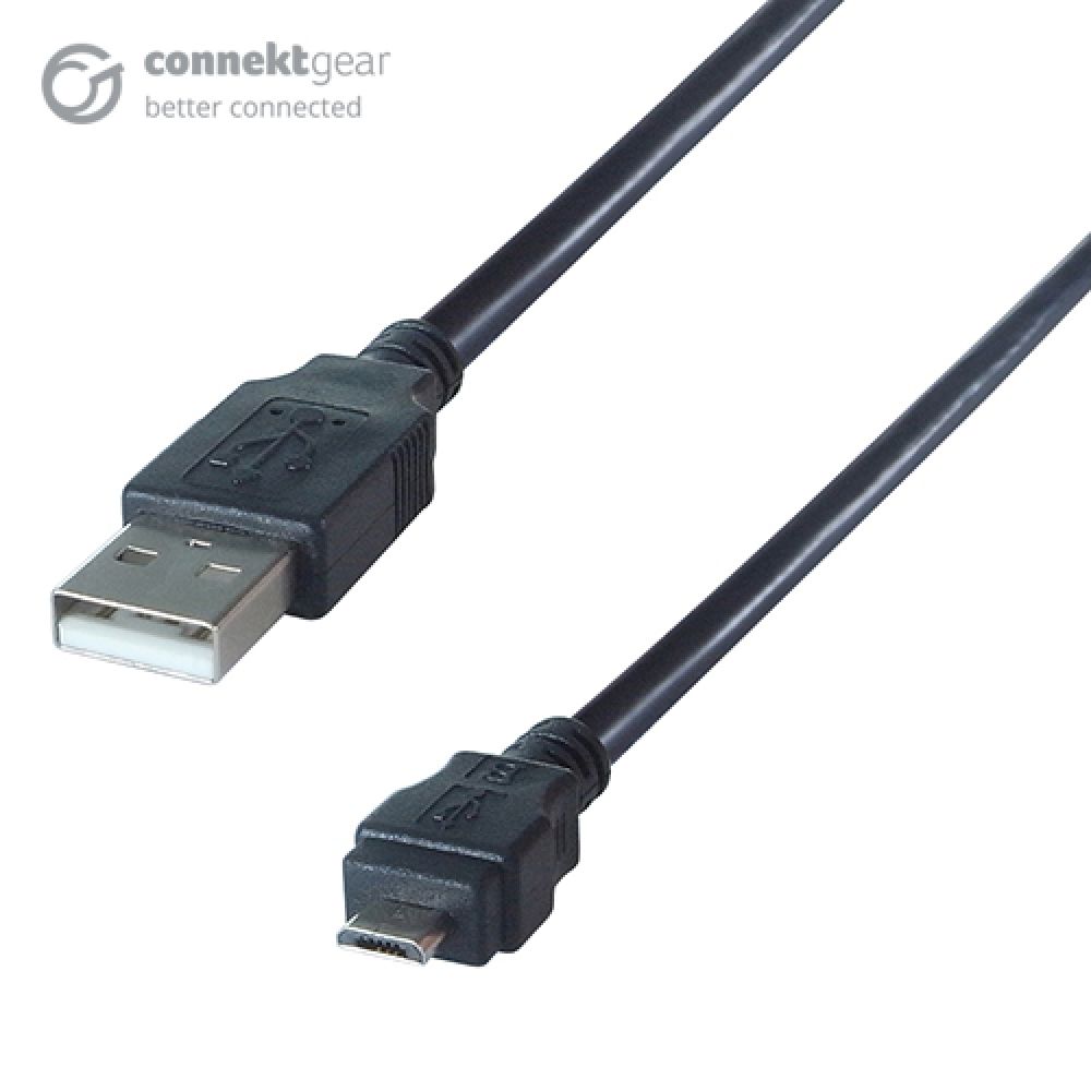 connektgear 1m USB 2.0 Android Charge & Sync Cable A Male to Micro B MHL Male