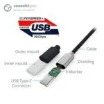 connektgear 1m USB-C to USB-C Cable, 10Gbps, USB 3.1 Gen 2, IF Certified