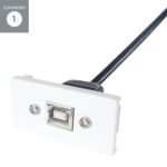 connektgear AV Snap-In USB 2 Type B Module 0.2m Socket-Socket White