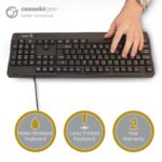 connektgear KB232 UK USB Keyboard - Water Resistant - Black