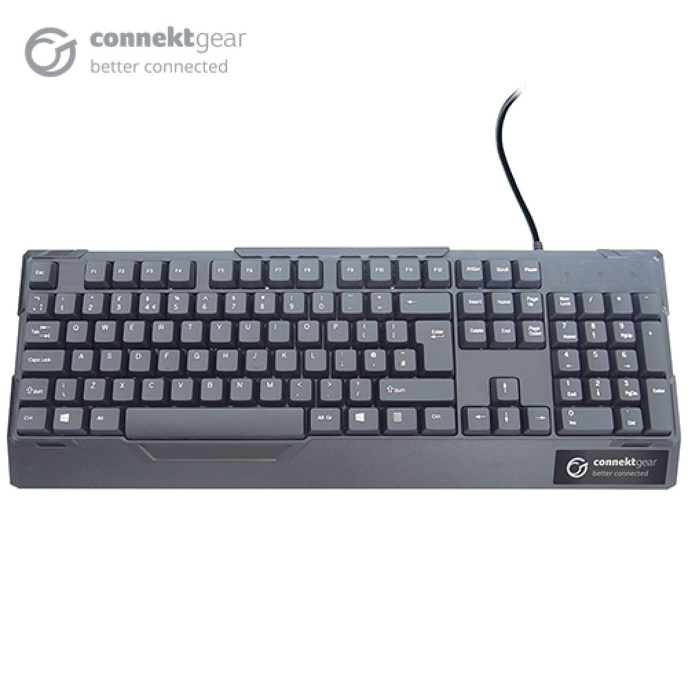 connektgear KB232 UK USB Keyboard - Water Resistant - Black