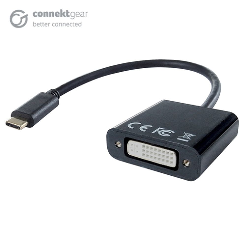 connektgear USB 3.1 Type-C to DVI-I Active Adapter - Thunderbolt & DP Compatible