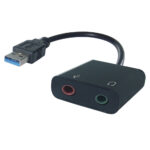 connektgear USB-A to Dual 3.5mm Stereo Jack Adapter