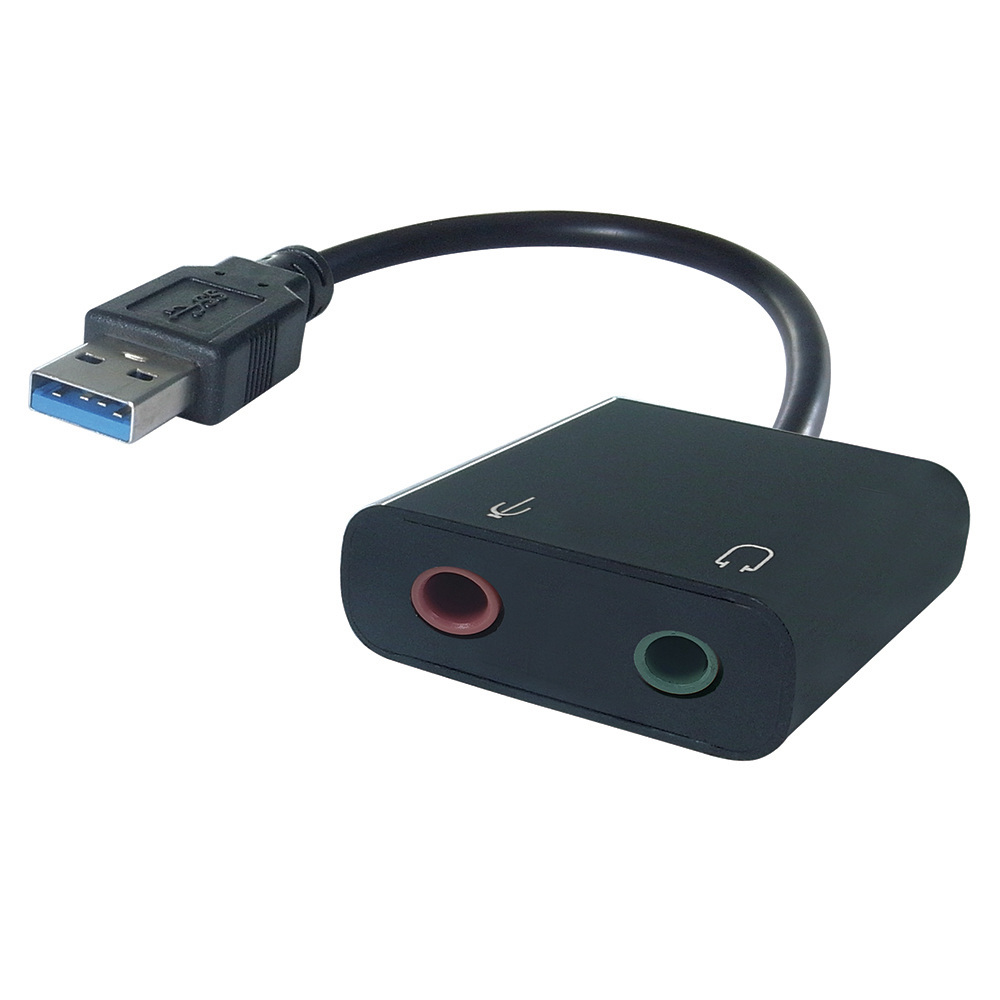 connektgear USB-A to Dual 3.5mm Stereo Jack Adapter