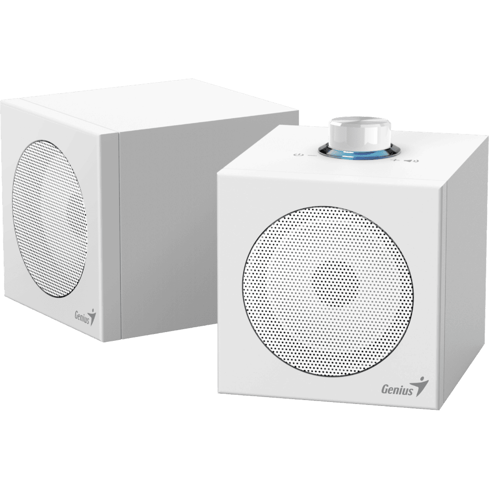 Genius SP-HF300U 4W USB Speakers - White (USB-A & USB-C)